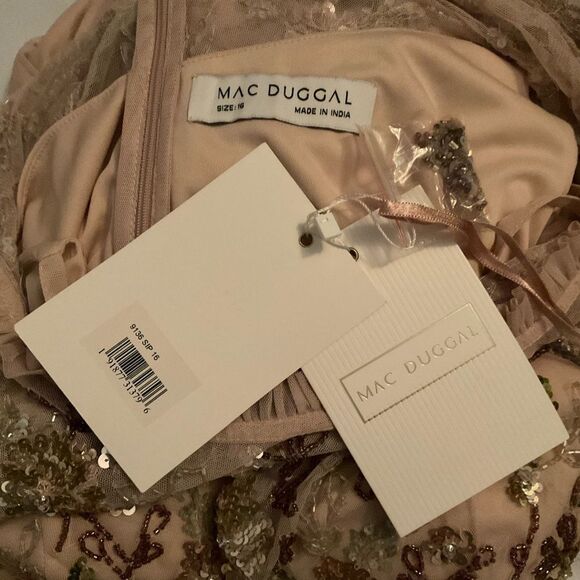 Mac Duggal 9136 EMBELLISHED HIGH NECK BUTTERFLY SLEEVE GOWN Dress - Picture 13 of 13